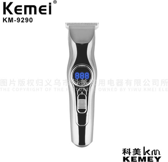 Kemei Professional Rechargeable Hair Clipper Silver KM-9290