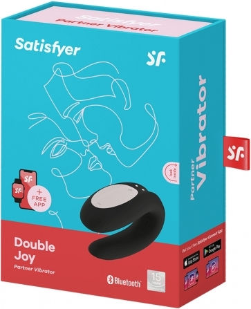 Satisfyer Double Joy Mini Δονητής για Ζευγάρια με Απομακρυσμένο Έλεγχο 9cm Μαύρος