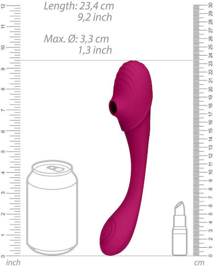 Vive Mirai Double Ended Pulse Wave & Air Stimulating Doppelter Vibrator 29cm Rosa