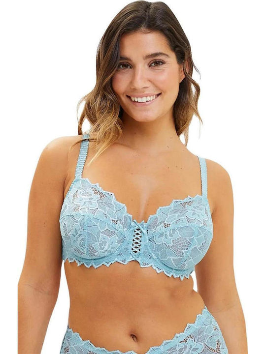 Bra without Padding Underwire Light Blue