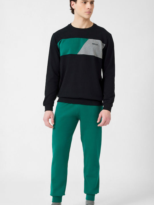 Minerva Men's Winter Pajamas Set Black
