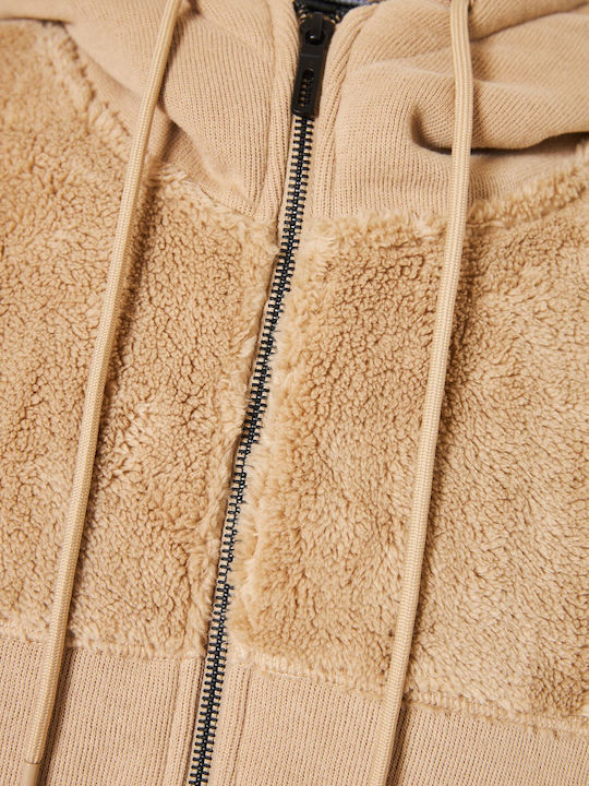 Sweatshirt with Hood Beige
