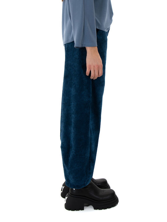 Namaste Women's High-waisted Corduroy Trousers Blue