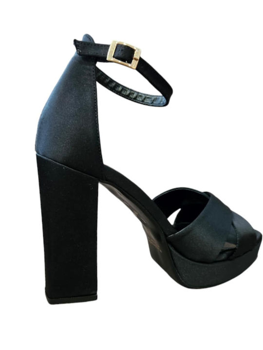 Stoff Sandalen Schwarz