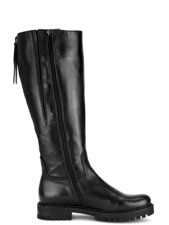 Leder Damenstiefel Schwarz