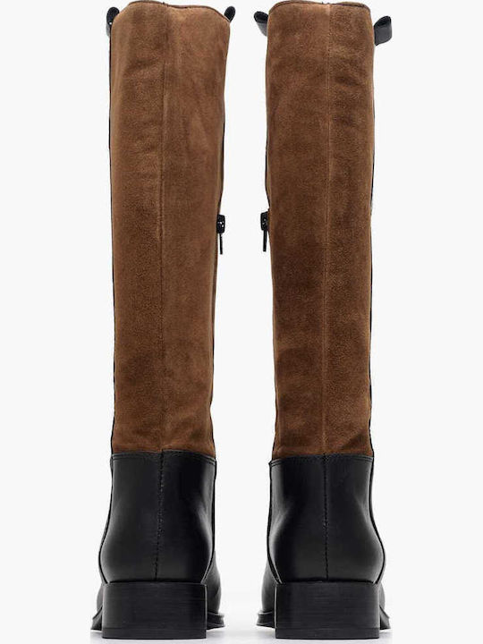 Leder Damenstiefel Tabac Braun