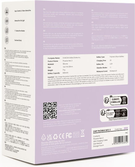Svakom Bullet Vibrator With Remote Control Purple