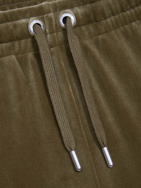 Diamante Tina Sweatpants Velvet Khaki