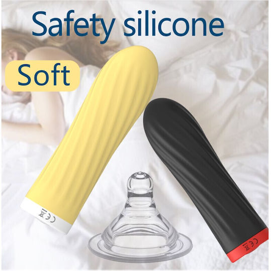 Mini Δονητής Bullet Magnetic Charging Silicone Bullet 8.5cm Yellow