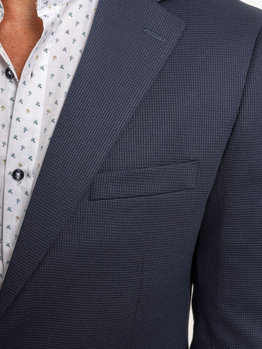 Men's Winter Suit Jacket Slim Fit Navy Blue