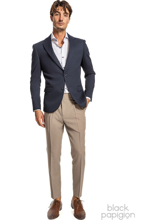 Men's Winter Suit Jacket Slim Fit Navy Blue