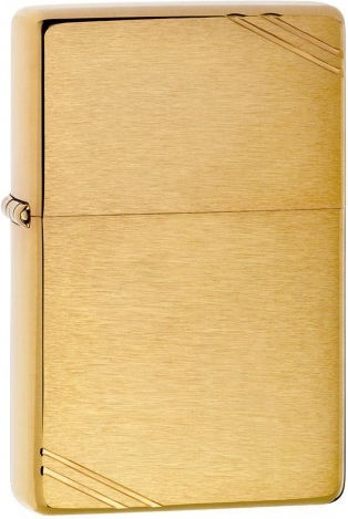 Zippo Gebürsteter Messing Vintage Feuerzeug Flamme in Gold Farbe