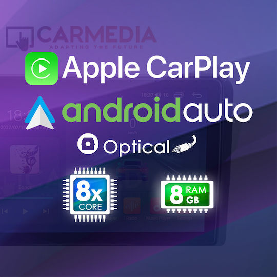 Carmedia Ηχοσύστημα Αυτοκινήτου για Hyundai Elantra 2020+ (Bluetooth/USB/WiFi/GPS/Apple-Carplay/Android-Auto) με Οθόνη Αφής 9"