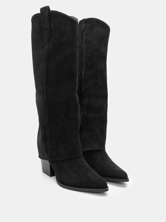 Luigi Women's Boots Cowboy with Medium Heel Black