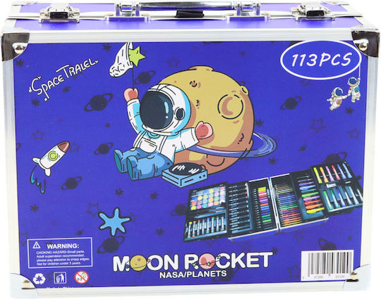 Art Set in Folding Suitcase Space 133 El Σετ Ζωγραφικής σε Βαλιτσάκι 133τμχ