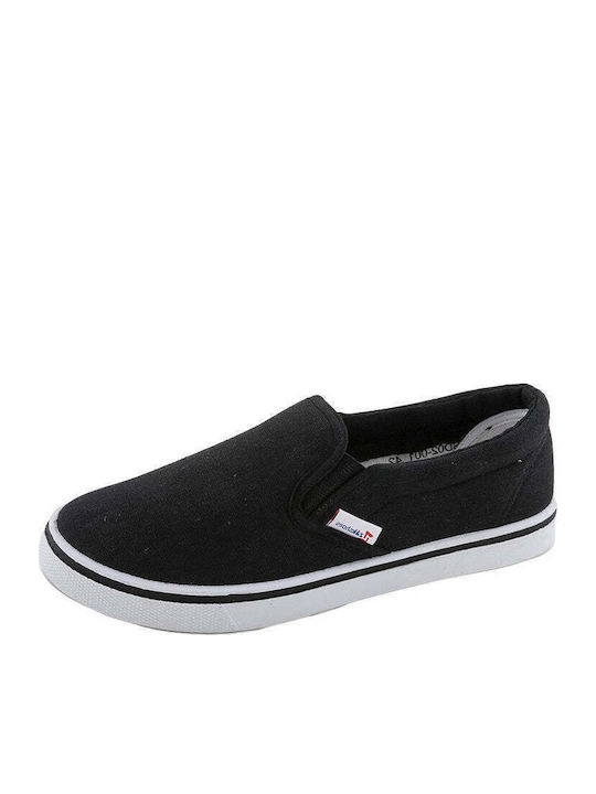 Πάνινα Ανδρικά Slip-On Μαύρα