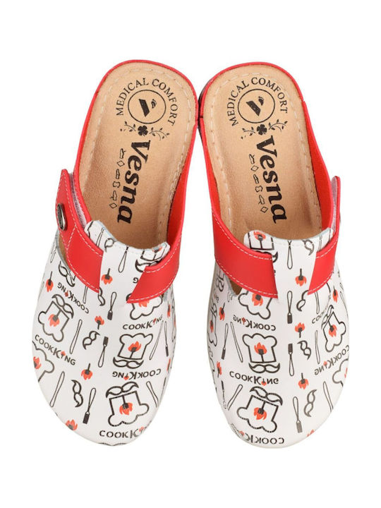 Vesna Damen Anatomisch Clogs Rot