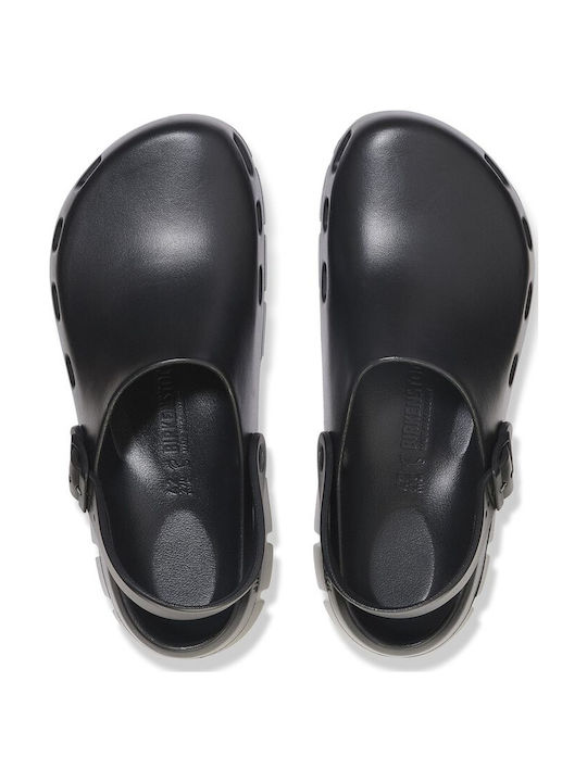 Birkenstock Birki Γυναικεία Ανατομικά Σαμπό Μαύρα