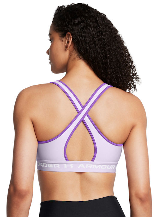 Under Armour Crossback Mid Bra Γυναικείο Μπουστάκι Μωβ