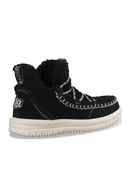 Wildleder Stiefeletten Damen Schwarz