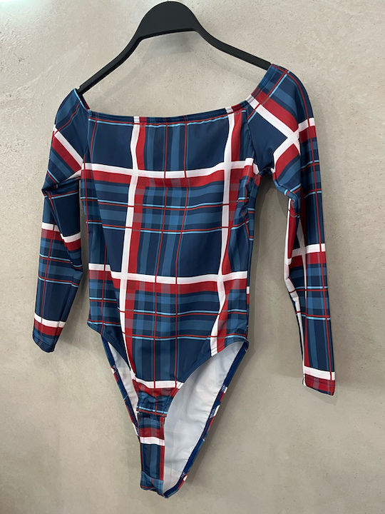 Γυναικείο Κορμάκι Tartan Blue, Blue