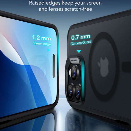 ESR Classic Hybrid Halolock Back Cover Silicone / Plastic 0.7mm Black (iPhone 16 Pro Max)