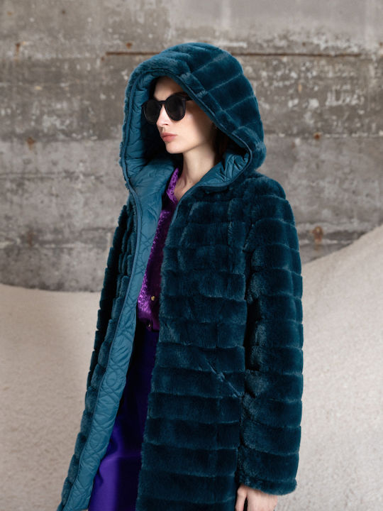 Women's Short Fur petrol