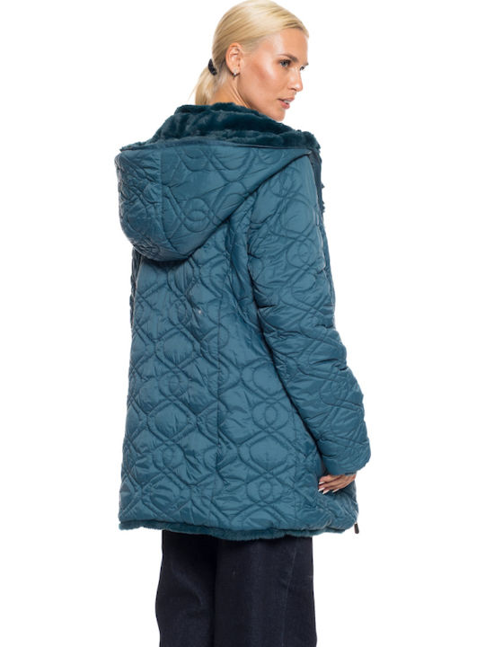 Women's Short Fur petrol