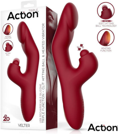 Action Klitoris Vibrator 22cm Rot