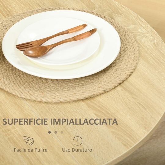 Oval Esstisch Klappbar Holz Eiche 104x76x73,7cm