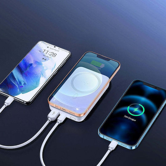 Joyroom JR-W020 MagSafe Power Bank 10000mAh 20W με Θύρα USB-A και Θύρα USB-C Power Delivery Λευκό