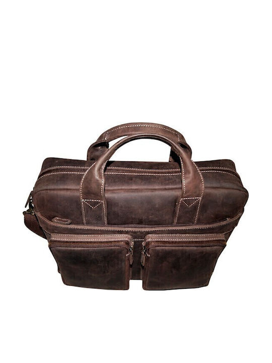 Leather Men's Brown Briefcase
