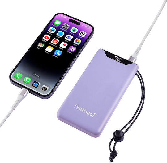 Intenso F10000 Power Bank 10000mAh 20W with USB-A Port and USB-C Port Quick Charge 3.0 Lila