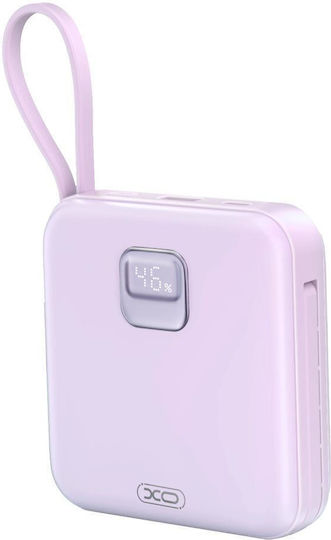 XO PR235 Power Bank 10000mAh 22.5W με Θύρα USB-A και Θύρα USB-C Quick Charge 2.0 Μωβ