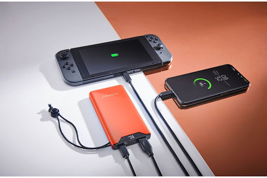 Intenso F10000 Power Bank 10000mAh 20W с USB-A порт и USB-C порт Бързо зареждане 3.0 Оранжев