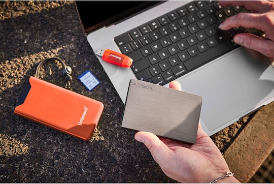 Intenso F10000 Power Bank 10000mAh 20W с USB-A порт и USB-C порт Бързо зареждане 3.0 Оранжев
