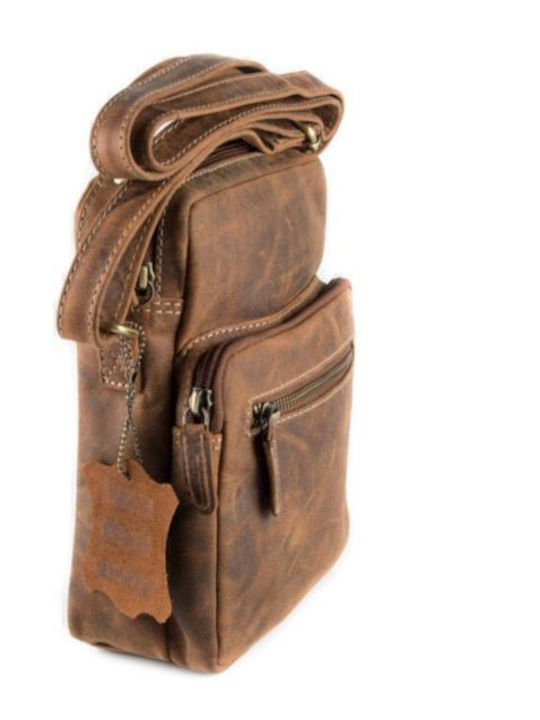 Leather Men's Bag Shoulder / Crossbody Tabac Brown
