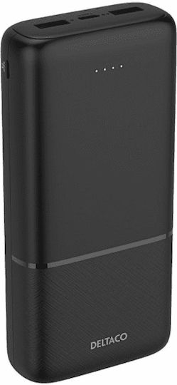 Deltaco Ηλιακό Power Bank 20000mAh 18W Power Delivery Μαύρο