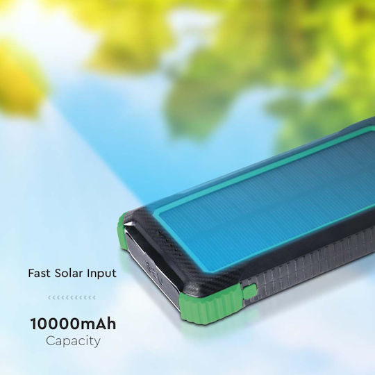 V-TAC Solar Power Bank 10000mAh 10W cu Port USB-A Negru