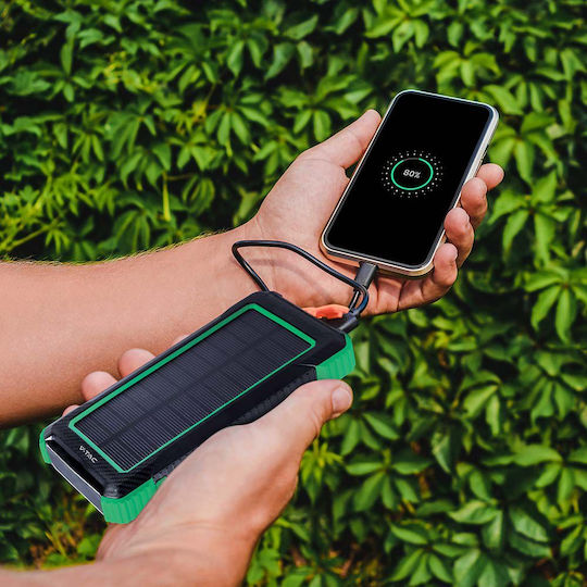 V-TAC Solar Power Bank 10000mAh 10W cu Port USB-A Negru