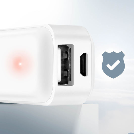 Setty Travel Battery Mini Power Bank 2600mAh με Θύρα USB-A Λευκό