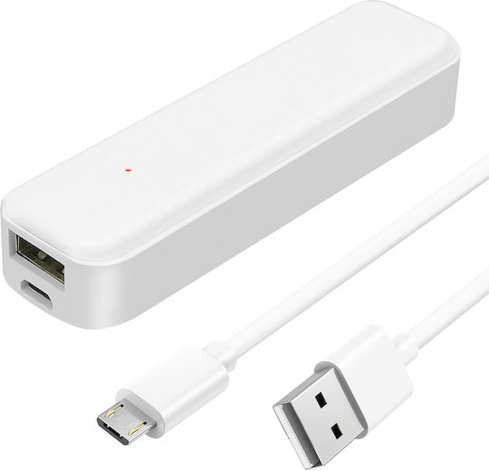 Setty Travel Battery Mini Power Bank 2600mAh με Θύρα USB-A Λευκό