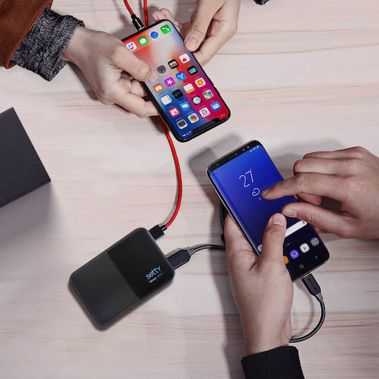 Setty GSM043159 Power Bank 5000mAh με 2 Θύρες USB-A Μαύρο