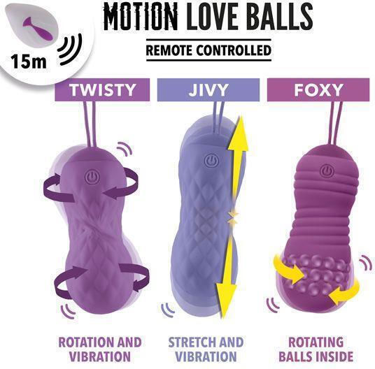 Feelztoys Motion Love Balls Foxy Mini Δονητής Egg με Απομακρυσμένο Έλεγχο 3.2cm Purple