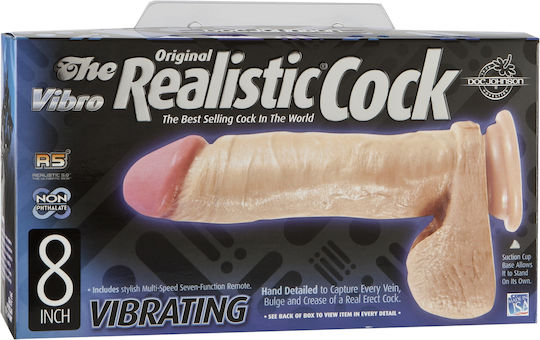 Doc Johnson The Realistic Cock Vibrating Ρεαλιστικός Δονητής 20cm Flesh