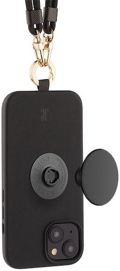 Just Elegance Popgrip Umschlag Rückseite Silikon / Kunststoff Schwarz (iPhone 15)