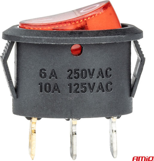 AMiO Ein/Aus-Schalter Auto 12V Universal Rot