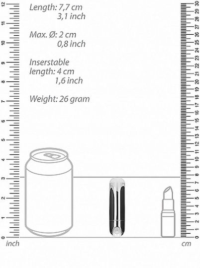 Shots 7 Speed Bullet Mini Δονητής Bullet 7.7cm Silver