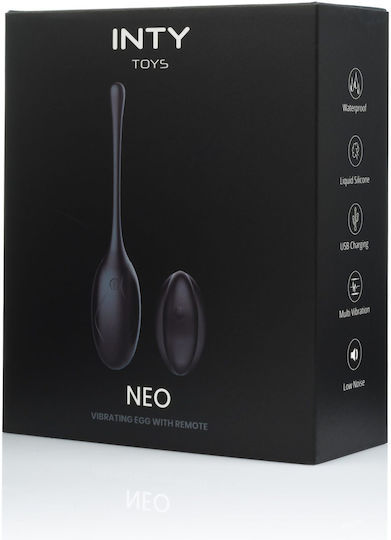 Inty Toys Δονητής Egg με Απομακρυσμένο Έλεγχο Μαύρος