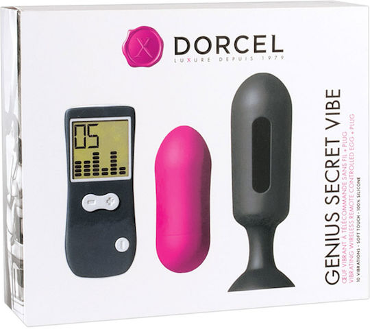 Dorcel Genius Secret Vibe Kit Mini Δονητής Bullet με Απομακρυσμένο Έλεγχο 8cm Ροζ